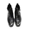 Nowy styl brytyjskiego czarnego zamka błyskawicznego krótkie buty społeczne buty motocyklowe duże rozmiary oryginalne męskie skórzane buty