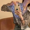Kvinnors blusar EWSFV 2023 Autumn anländer kvinnor koreansk stil lös leopard tryck skjorta designkänsla nisch sexig dam retro full ärm