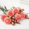 Fleurs décoratives Artificielle Rose De Mariage Maison Table Décoration Long Bouquet Arranger Soie Faux Plante Saint Valentin Présente