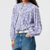 Blusas femininas 2023 Primavera/verão Chegada feminina Stand Collar Floral Lantern Sleeve Shirt/Mesmo estilo Cake Hakama