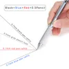 Ballpoint Pens Technology Gravity Sensor 4 In 1 Multicolor Metal Multifunction 3colors Ball Point Refill and cil Lead 230503