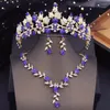 Necklace Earrings Set Flower Crown Bridal For Women Sets Pearls Tiaras Bride Wedding Prom Jewelry Fashion Accessories