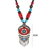 Pendant Necklaces Faylisvow Retro Metal Necklace Women Accessories Boho Ethnic Wood Beads Maxi Choker Vintage Dress Blouse Clothes Jewelry