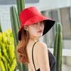 Berets zomer dubbelzijdige vissershoed vrouwelijke buitenste zonne-zonnebrand sunscreen emmer cap dames vrijetijdsbeveiliging bassin caps h6844