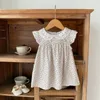 Abiti da ragazza Ins Summer Baby Dress 0-3Yr Born Babygirl Maniche corte floreale Peter-pan Colletto in pizzo Tute per bambini