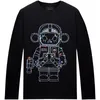 Мужские рубашки T Plus Mens Homme персонализированный модный бренд-бренд Trend Robot o Nece Full Drill