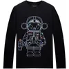 メンズTシャツプラスメンズオムパーソナライズされたファッションブランドトレンドロボットOネックフルドリルTシャツMen Camisas de Hombre