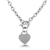 Chains Women's Stainless Steel Sweet Heart Tag Necklace Pendant Fashion Jewelry Gifts Style 5mm 20''