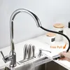 Kitchen Faucets SKOWLL Faucet Deck Mount Single Handle Pull Down Sprayer Touchless Sink Polished Chrome