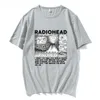 T-shirt da uomo Radiohead T-shirt con stampa vintage da uomo oversize 100% cotone T-shirt unisex Hip Hop Rock Band Album musicale T-shirt Harajuku Top uomo 230428