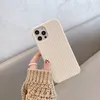 Rétro Hiver Tricot Lignes Riz Téléphone Cas Pour Iphone 14 13 12 11 Pro Max 7 8 Plus Xr Xs Max Contracté Pure Couleur Protection Couverture