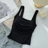 Camisoles Tanks Summer Sleeveless Tanks Camis for Women Almighty Casual Square Collar Femme Crop Tank Tops with Built In Bras Skinny Camisoles 230503