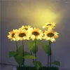 Decorative Flowers Solar Powered Sunflower Light Waterproof Outdoor Flower Garden For Landscape Lawn Path Lighting Decoration