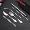 Conjuntos de utensílios de jantar 8pcs Conjunto de talheres de ouro de aço inoxidável Conjunto de aço de mesa Dinner Spoon Fork Spoon Dolden Tableware Conjunto 230503