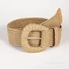 أحزمة Raffia Natural Brown Belg Belt Bohemian Boho Wicker للنساء تمتد على فساتين سلسلة الخصر مع مشبك ACCE