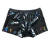 Underpants Sexy Men Boxer Mens Faux Leather Underwear Penis Pouch PU Boxers Home Soft Shorts Male Panties Man Bottom Pants