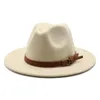 Sombreros de ala ancha Panamá Cap Sombrero formal Jazz Fieltro Fedora Top Hombres Mujeres Damas Moda Gorras Hombre Mujer Trilby Chapeau Invierno