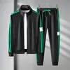 Tute da uomo Autunno Tuta Casual Uomo Imposta Zip Cardigan Giacca da baseball Pantaloni 2 pezzi Tute a righe da jogging Abbigliamento sportivo Maschile Sweat Suit 230503