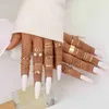 Band Rings 22PCS/SET Vintage Gold Color Heart Set For Women Men Hollow Butterfly Pearl Cross Geometric Trendy Finger Jewelry Y23