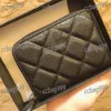 Square Classic Zipper Women Wallet Genuine Leather And Caviar Quilted Mini Multi-Card Designer Wallets Trend Purses Designer Woman Handbag Card Holder Clutch 11CM