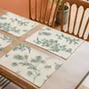 Mats Pads Gerring Table Place Mat Printed Holiday Placemat Cotton Linen Coaster Set Western Wedding Double Layer Modern Accessory Kitchens Z0502