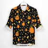 Camicie casual da uomo Camicia stravagante di zucca Divertimento primaverile Halloween Novità da uomo Camicette Manica lunga Custom Street Style Top Grandi dimensioni