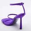 Sandalen TRAF Stiletto Slingback Schuhe Purple Heel 's High Heels Sommer High Heels Party Luxury Woman Sandal 230503
