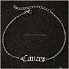 Ankletter grossist stjärntecken punk charm 12 konstellation klassisk brev ankel armband rostfritt stål smycken kvinnor gåva droppe deliv dhapu