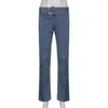Dżinsy Low talia z grunge dżinsy dżinsy kobiety vintage streetwear estetyczne spodnie z paskiem retro bajkowe spodnie cargo cutyandpsycho