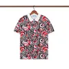Högkvalitativ sommar fulltryck Mens T-skjortor Designers Summer Loose Printed Tees Kort ärm High Street Loose Casual T-shirt för män Kvinnor S-XXL