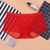 Underpants Men Solid Mesh Underwear Boxer Sexy Sheer Male Comfortable Breathable High Quality Fashion Briefs