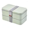 Dinnerware Define Box-camada de 2 camadas de microondas com 4 Compartamentos Caso Bento portátil de Tableware Bento para Office do Estudante 1.2L