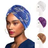 Mulheres brilhantes e brilhante Turbano Hat de turbante quimioterapia tamona de capital Hijab Hijab Perda de cabelo Capéu Capa Capa Africana Cabeça