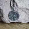 Pendant Necklaces Vegvisir Icelandic Magical Stave Compass Necklace Viking Protection Amulet Jewelry