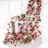 Fiori decorativi Artificiale Rose Ivy Vine Romantic Wedding Arch Decor Home Garden Wall Hanging Ghirlanda DIY Fake String Rattan 1Pc