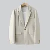 Мужские костюмы Blazers Beige Suit Men Fashion Society Мужчины одеваются костюм корейский распутный случайный пиджак/брюки.