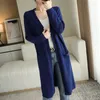 Maglieria da donna Cardigan in cashmere da donna 2023 Primavera Tempo libero Comodo cappotto in maglione lavorato a maglia lunga con scollo a V
