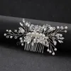 Mariée luxueux peignes à cheveux Clips fourche à cheveux femme scintillant cristal métal fleur peigne Barrette pour femmes mariage cheveux diadèmes