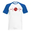 Heren t shirts mode tennis hartslag levenslijn racquet grappig shirt zomers heren raglan mouw volwassen ronde nek kort t-shirt