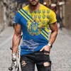 Herren T-Shirts 3D-gedrucktes UKRAINE Falg Nationalemblem Land Harajuku Streetwear Causl Frauen Männer Lustige T-Shirts Kurzarm-Oberteile