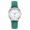 Wristwatches Luminous Watch Ladies Simple Digital Retro Frosted Leather Small Fresh Casual Quartz