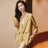 Costumes pour femmes Printemps Été Demi Manches Blazers Vestes Manteau Femmes D'affaires Travail Porter Formelle Bureau Professionnel Dames Outwear Tops Blaser