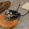 Очарование браслетов Wangaiyao Модное плетеные кожи из бисера браслет DIY Женский морской якорь