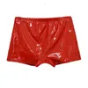 Underpants Sexy Men Boxer Mens Faux Leather Underwear Penis Pouch PU Boxers Home Soft Shorts Male Panties Man Bottom Pants