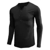 T-shirt da uomo T-shirt da uomo casual Camicia a maniche lunghe con scollo a V a maniche lunghe Top a maniche lunghe che mostra il corpo