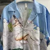Męskie koszule 2023SS Budynek plaży drukarnia koszula casablanca mężczyźni kobiety wysokiej jakości hawajskie koszule TEE J230502