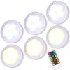 Taklampor WralwaysLx Remote Control Led Cabinet Push Light Cool/Warm Justerable Night for Kitchen Under Lighting (6Pack)