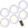 Luzes de teto Wralwayslx Controle remoto Gabinete LED Push Light Cool/Warm Night Ajuste para cozinha sob iluminação (6pack)