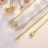 Chaînes Vintage vague cristal pendentif collier pour femmes 2023 couleur or tour de cou chaîne cubique zircone cou bijoux filles en gros