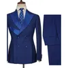 Ternos masculinos Blazers Rosa Men Suits Feito de Bedido Duplo de Bedido Duilado Casamento Terno Masculino Figurino Homme Italien 2pcsblazerspants 230503